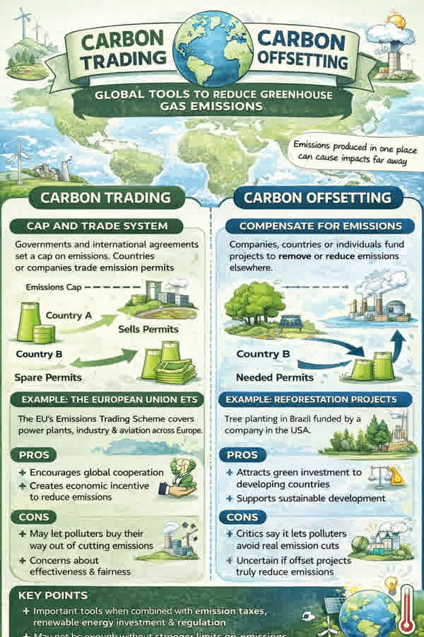 Carbon trading and carbon offsetting teaching visual